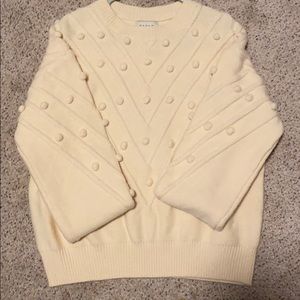 Cream sweater with Pom poms